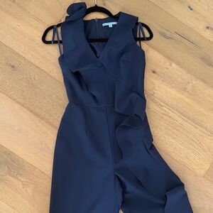 ANTONIO MELANI Midnight Blue Ruffle Jumpsuit